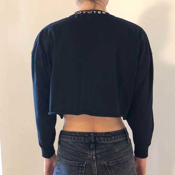 LES COYOTES DE PARIS Liz Cropped Sweatshirt Black, Girls 12, Women’s Small - Picture 5 of 8